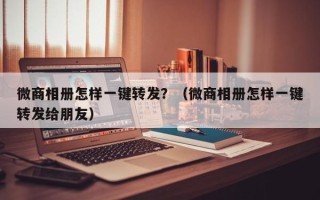 微商相册怎样一键转发？（微商相册怎样一键转发给朋友）