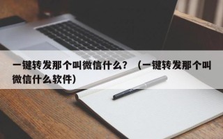 一键转发那个叫微信什么？（一键转发那个叫微信什么软件）