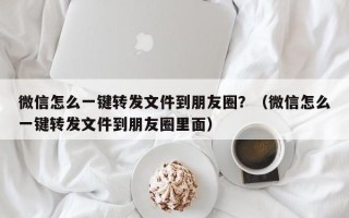 微信怎么一键转发文件到朋友圈？（微信怎么一键转发文件到朋友圈里面）