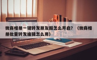 微商相册一键转发朋友圈怎么开启？（微商相册批量转发编辑怎么用）