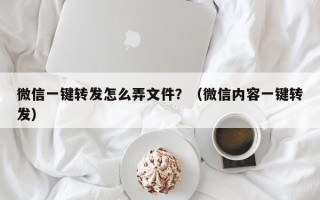 微信一键转发怎么弄文件？（微信内容一键转发）