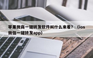 苹果微商一键转发软件叫什么来着？（ios微信一键转发app）