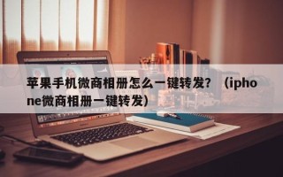 苹果手机微商相册怎么一键转发？（iphone微商相册一键转发）